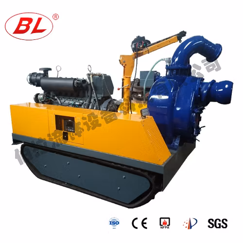 Remote Control Tracked Pumping Station, Self- Priming Pump Water Pump Diesel Engine Centrifugal Water Pump